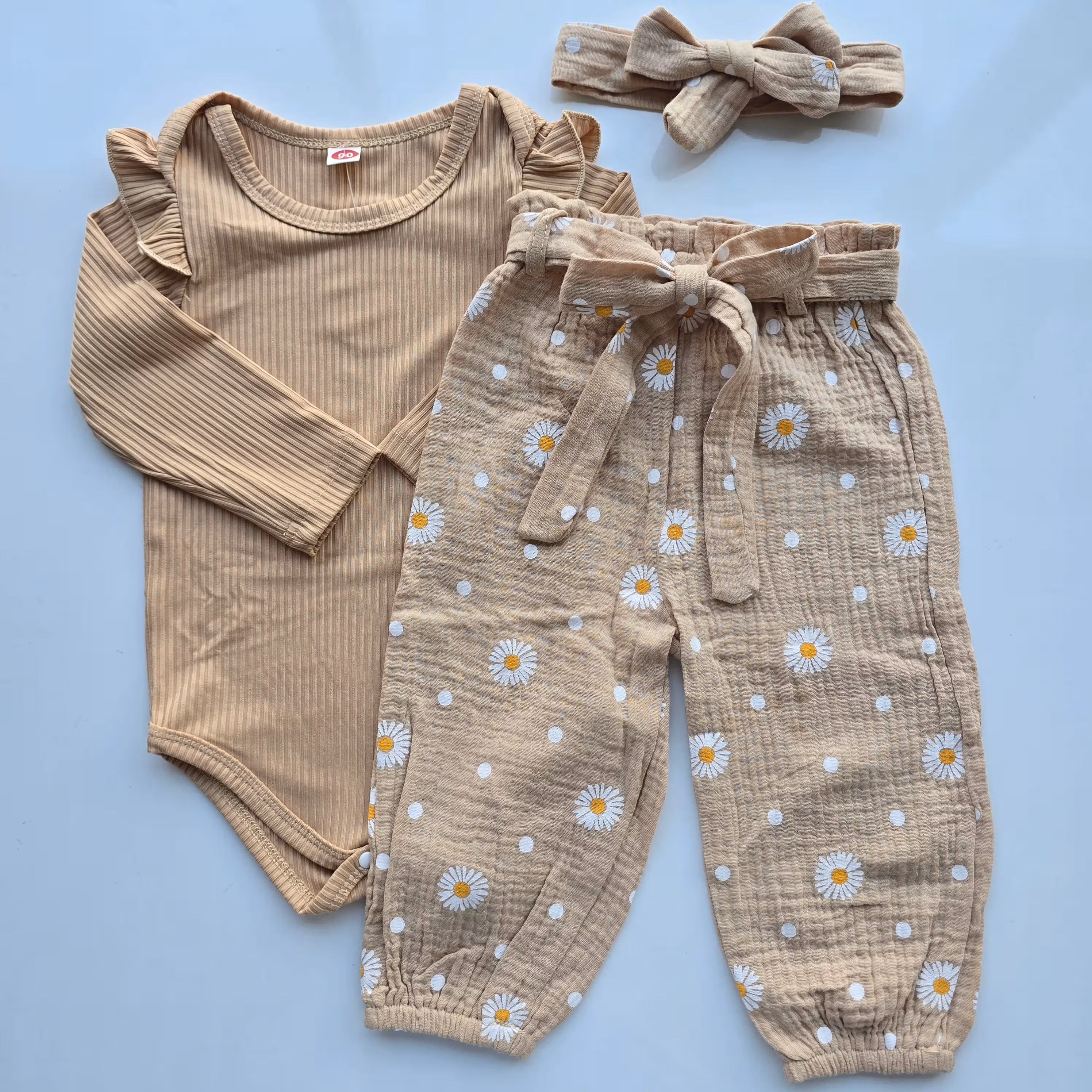 Set X3 Body+Pantalón+Vincha Margarita - 1