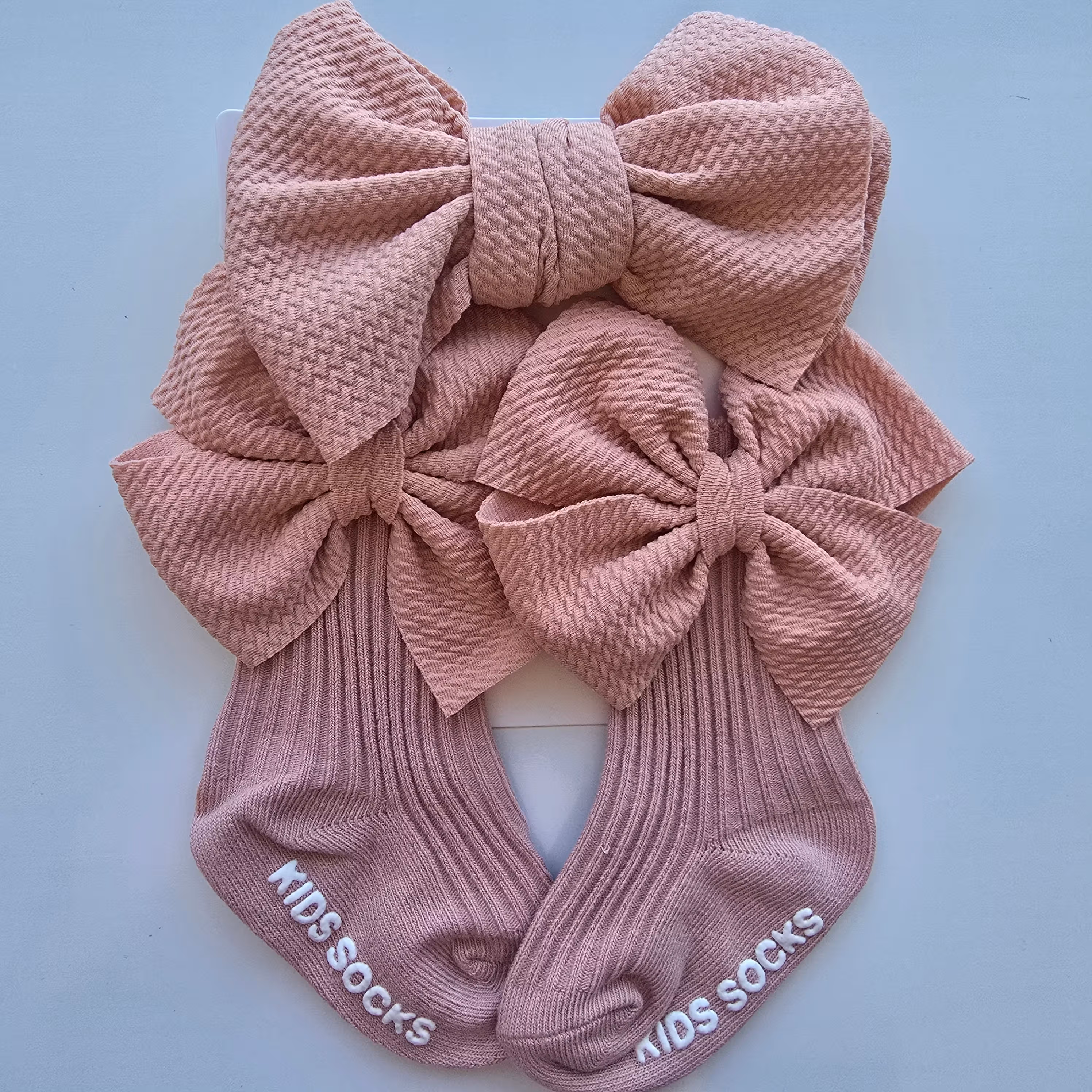 Set Vincha+media antideslizante Rosa vieja 6-12M - 1